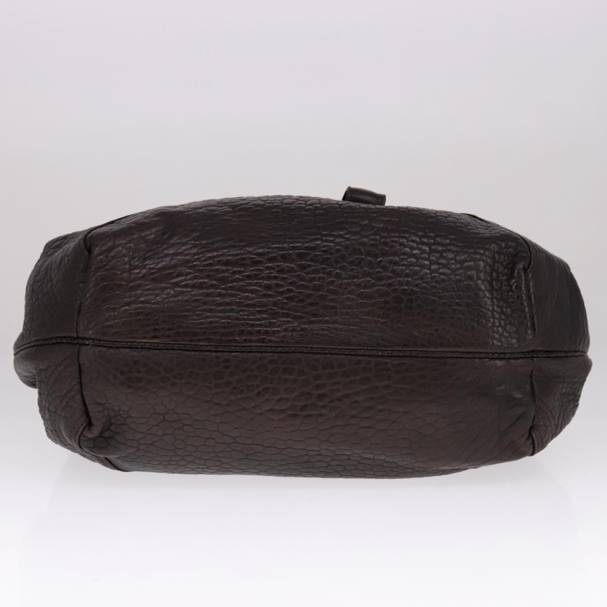 FENDI Spy bag Hand Bag Leather Brown Gold ki5356