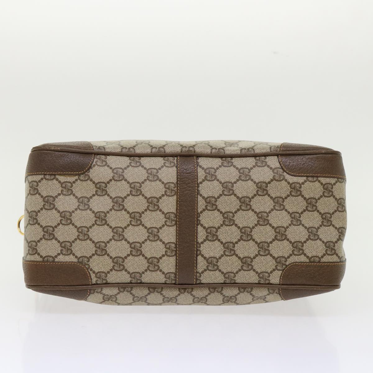 GUCCI GG Canvas Boston Bag PVC Leather 2way Beige kk179
