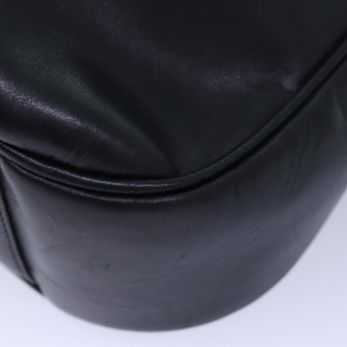 GUCCI Bamboo Hand Bag Leather 2way Black kk265