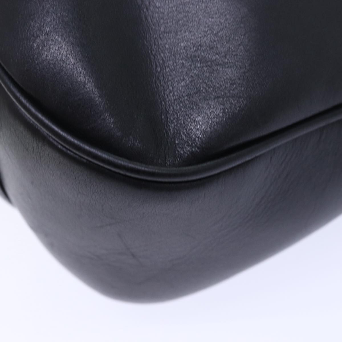 GUCCI Bamboo Hand Bag Leather 2way Black kk265