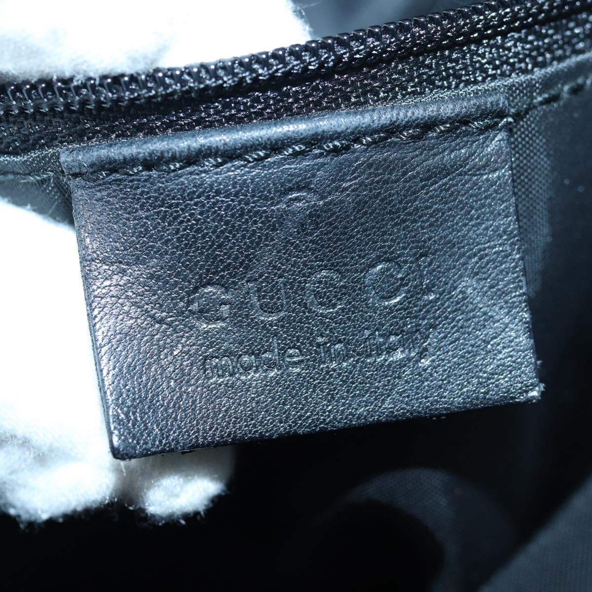GUCCI Bamboo Hand Bag Leather 2way Black kk265