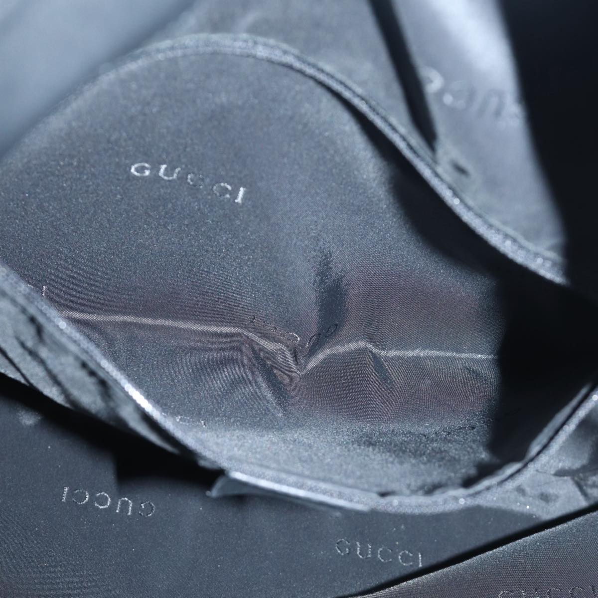 GUCCI Bamboo Hand Bag Leather 2way Black kk265