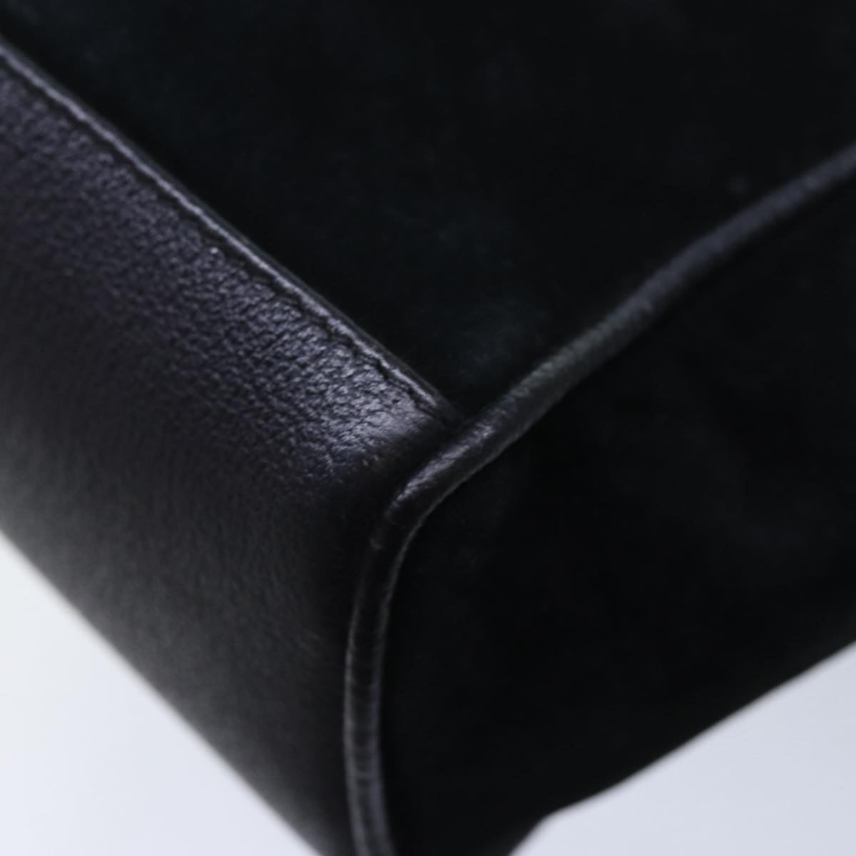 GUCCI Bamboo Hand Bag Suede 2way Black kk266