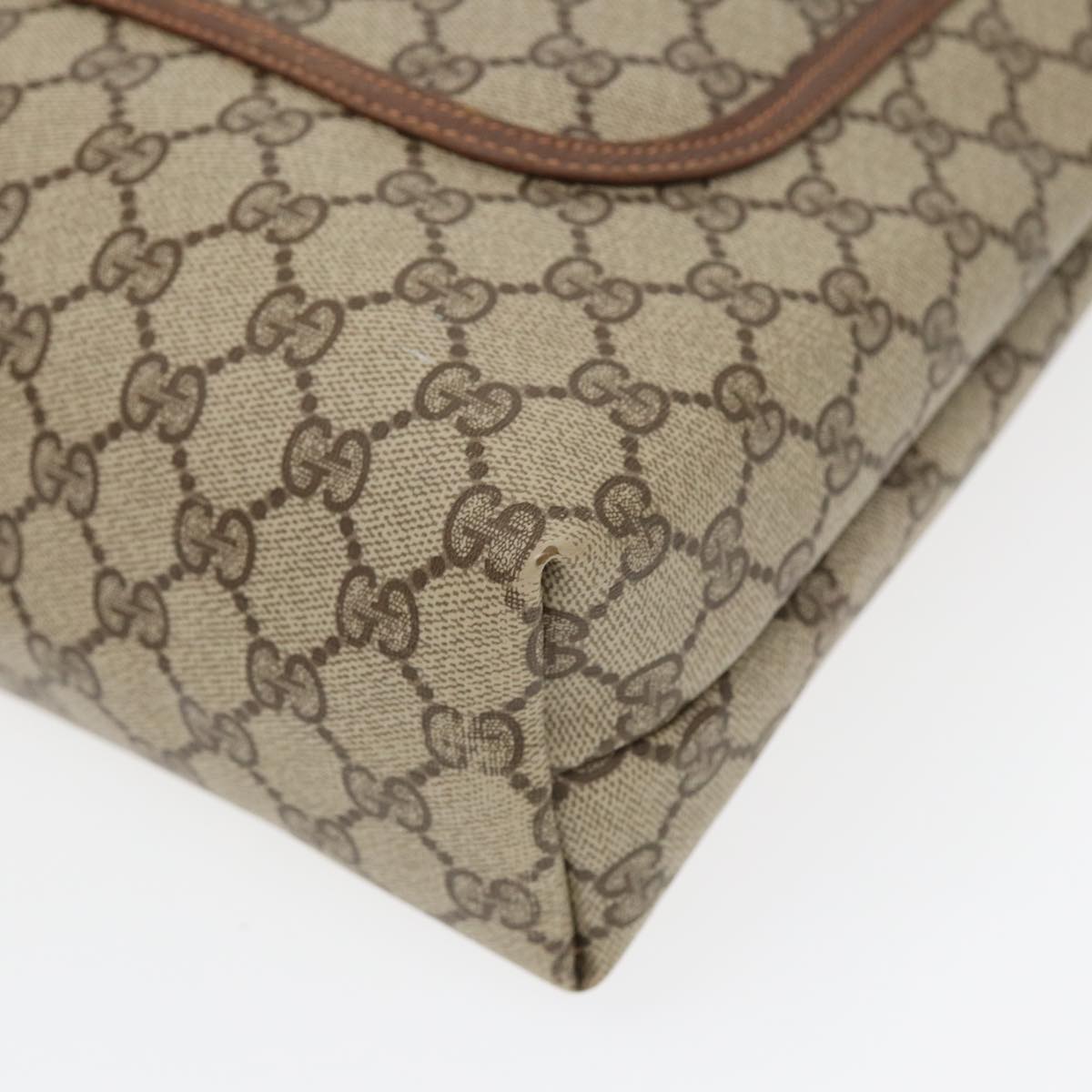 GUCCI GG Canvas Web Sherry Line Tote Bag PVC Leather Beige Green Red kk275