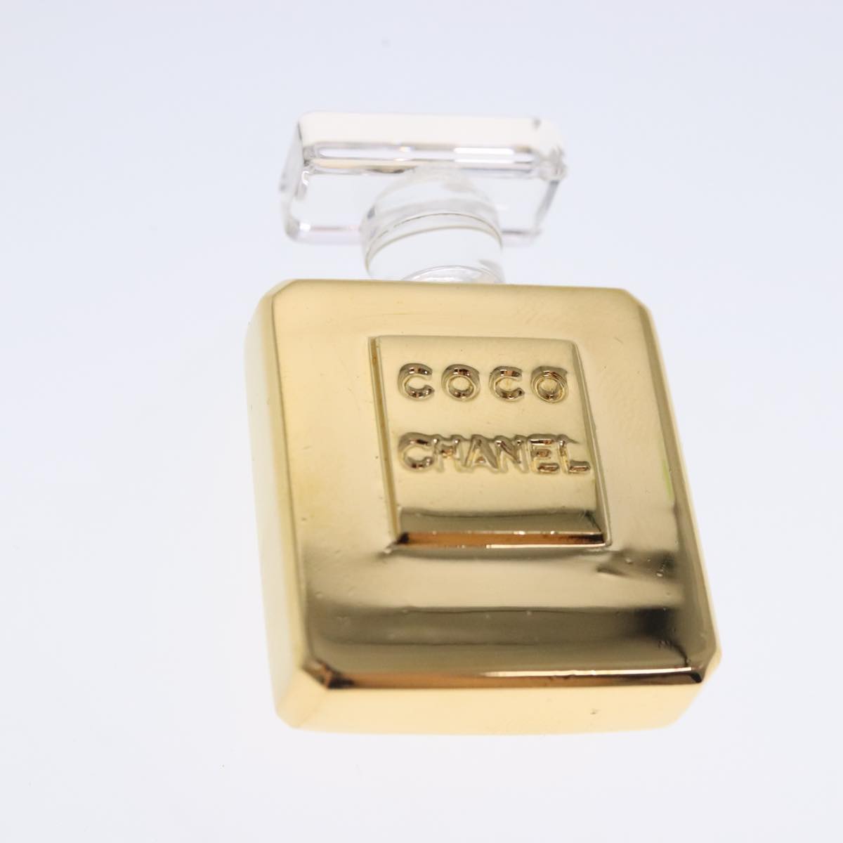 CHANEL Perfume Bottle Earring metal Gold CC kk361