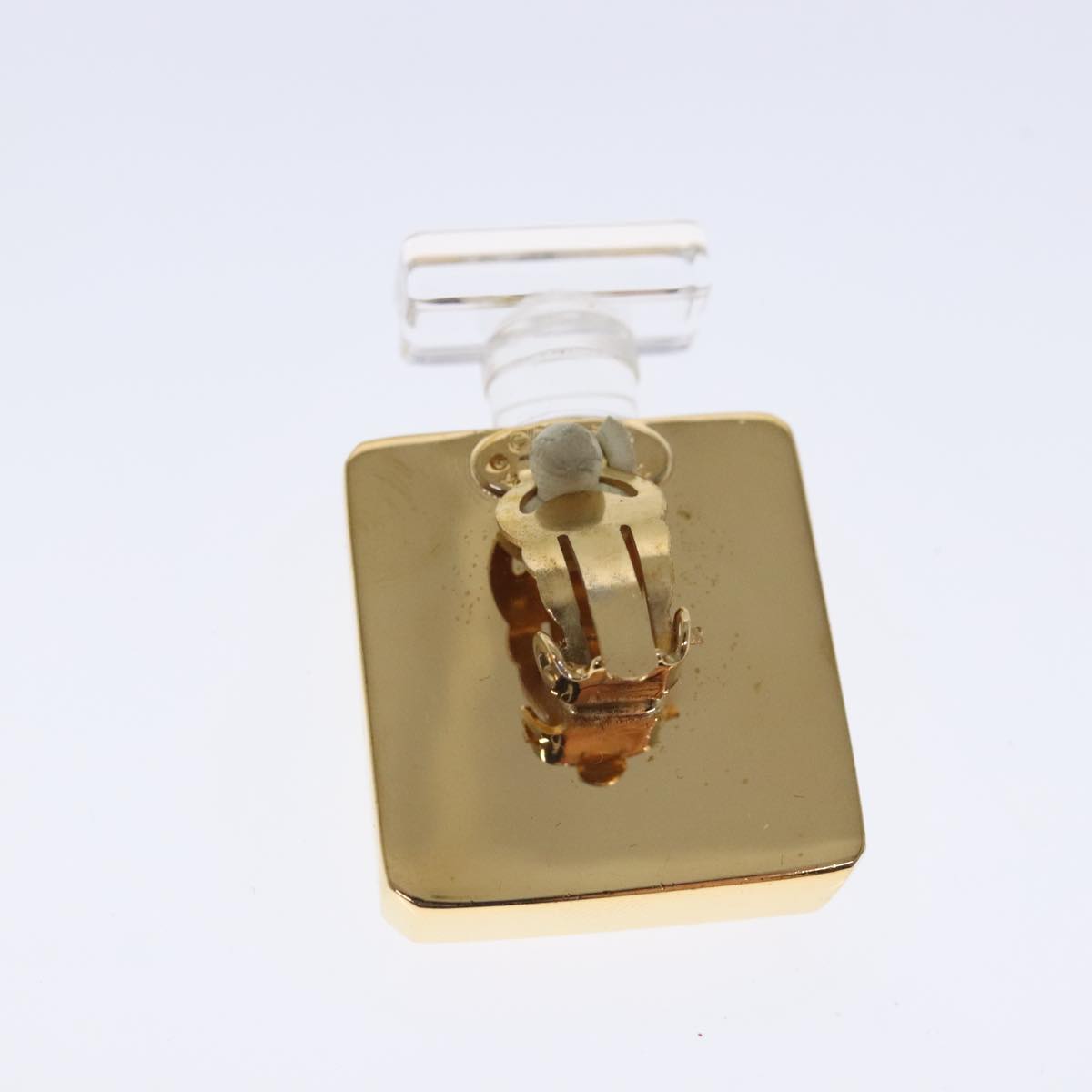 CHANEL Perfume Bottle Earring metal Gold CC kk361