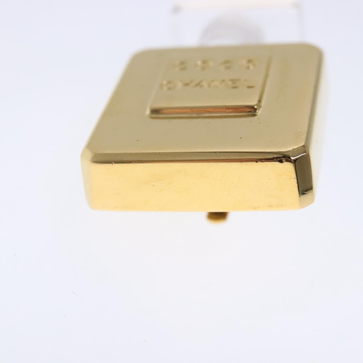 CHANEL Perfume Bottle Earring metal Gold CC kk361
