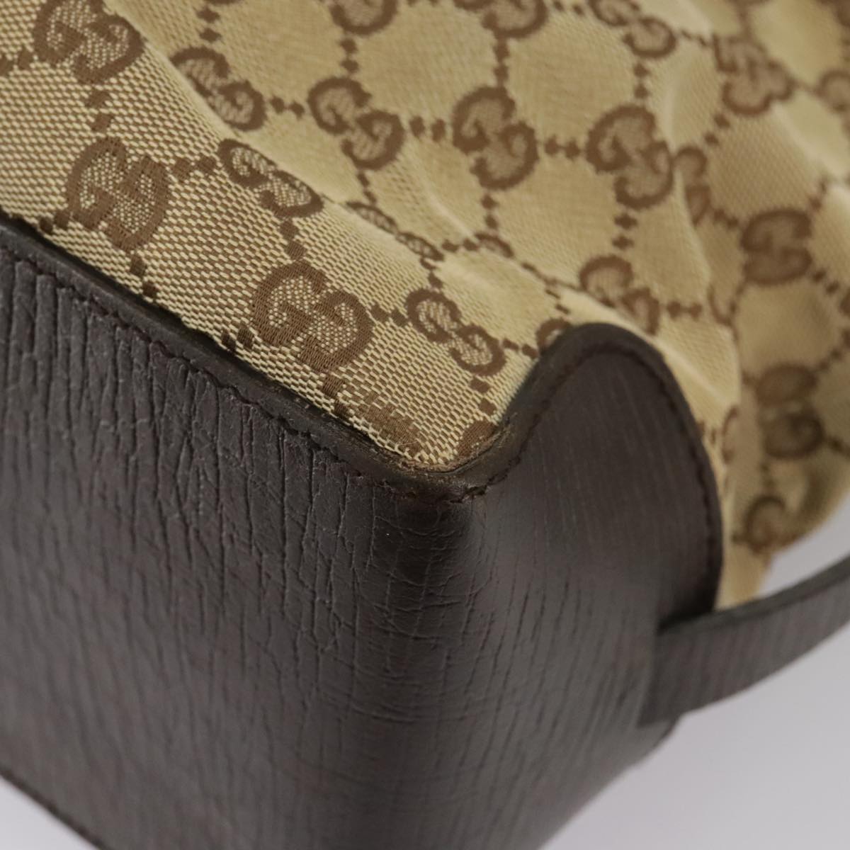 GUCCI GG Canvas Tote Bag Beige Brown Gold 106251 kk371