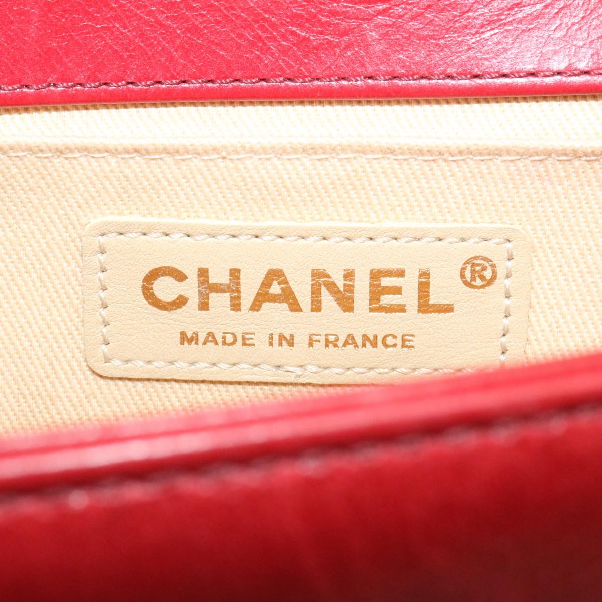 CHANEL Boy Chanel Matelasse Chain Flap Shoulder Bag Leather Red CC knn010