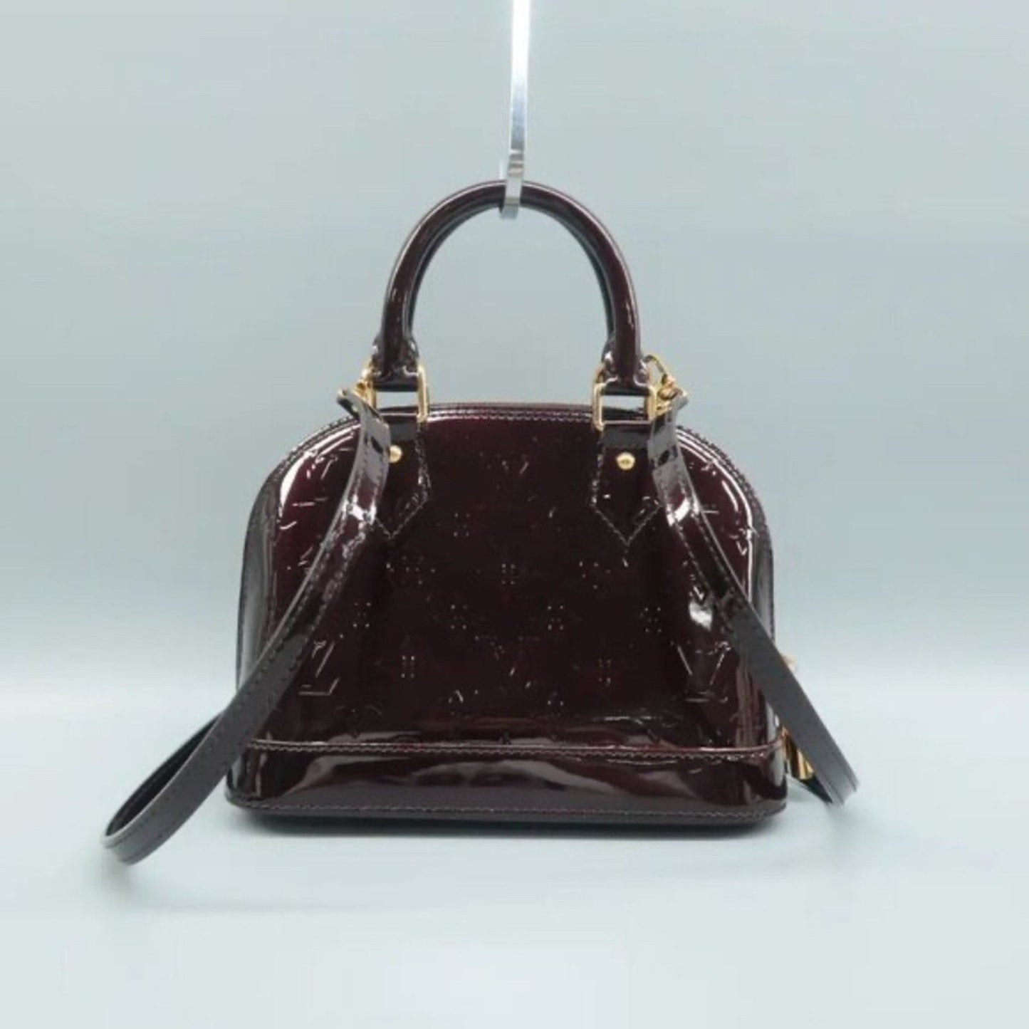 Louis Vuitton Alma BB Burgundy Monogram Patent Leather Satchel