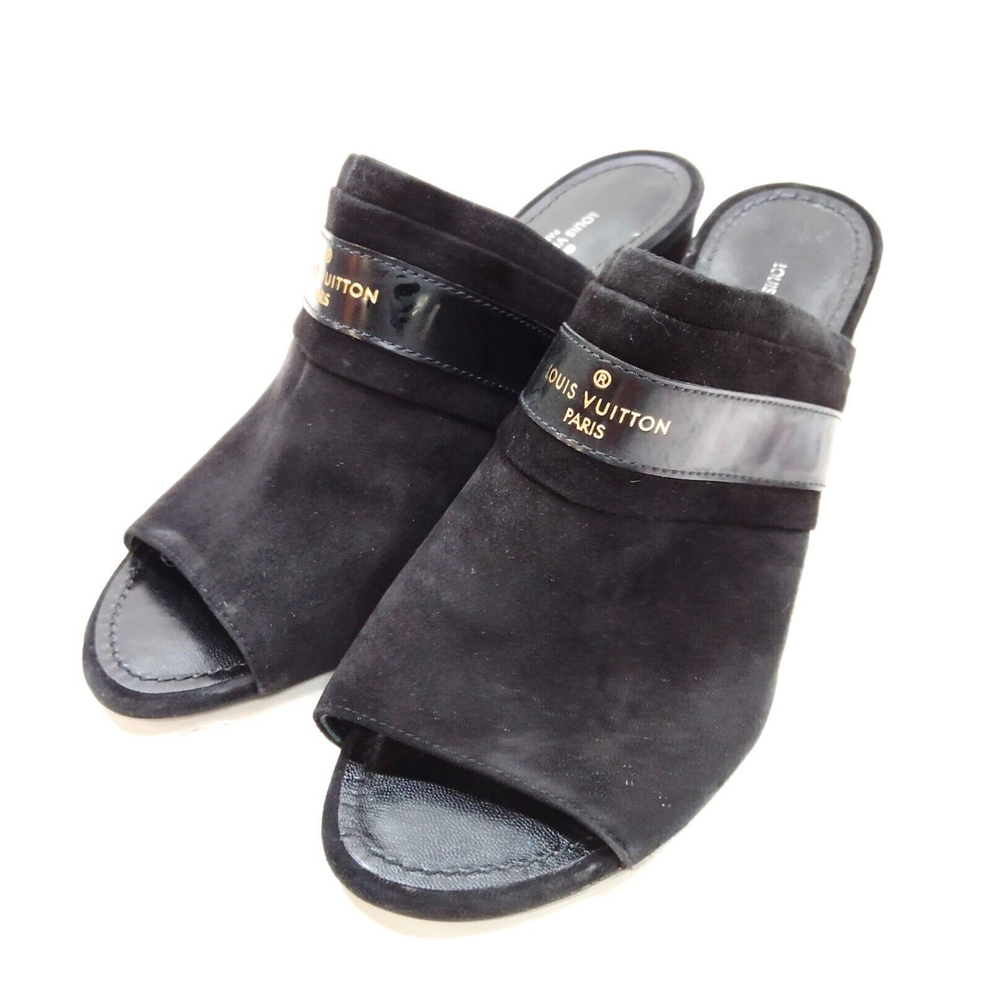 Louis Vuitton Black Suede Sandals