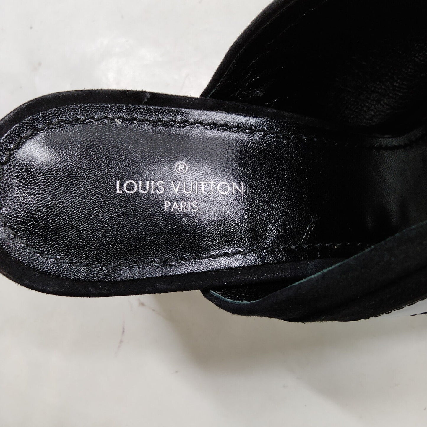 Louis Vuitton Black Suede Sandals
