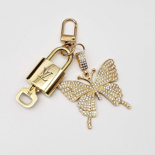100%  Louis Vuitton Lock and Key with Unbranded Keychain, Keycharm, Bagcharm