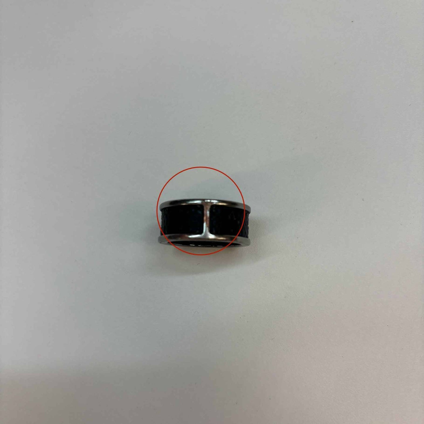 Men's Monogram Logo Ring Black Size M