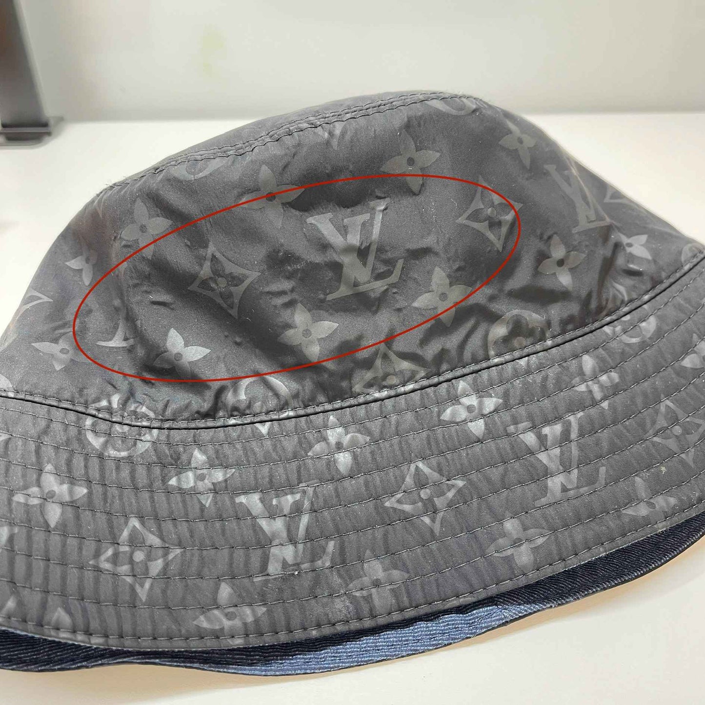 Men's Reversible Monogram Bucket Hat Black