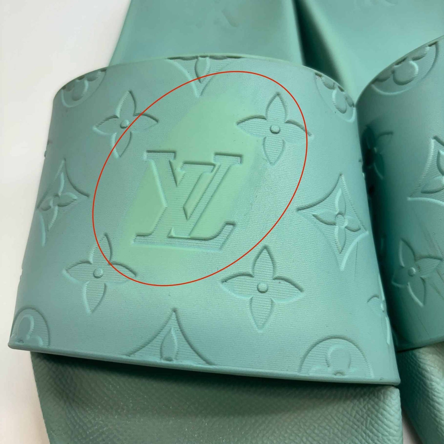 Men's Lv Monogram Slides Green Size EU 43 / UK 9