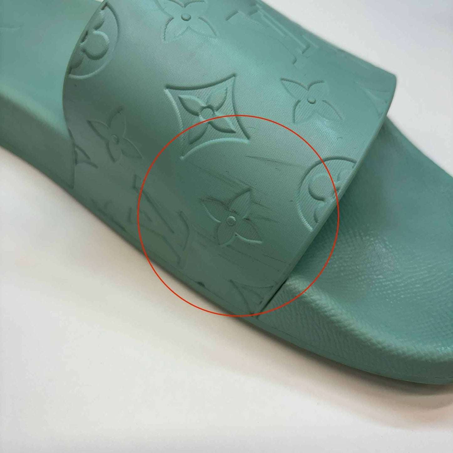 Men's Lv Monogram Slides Green Size EU 43 / UK 9