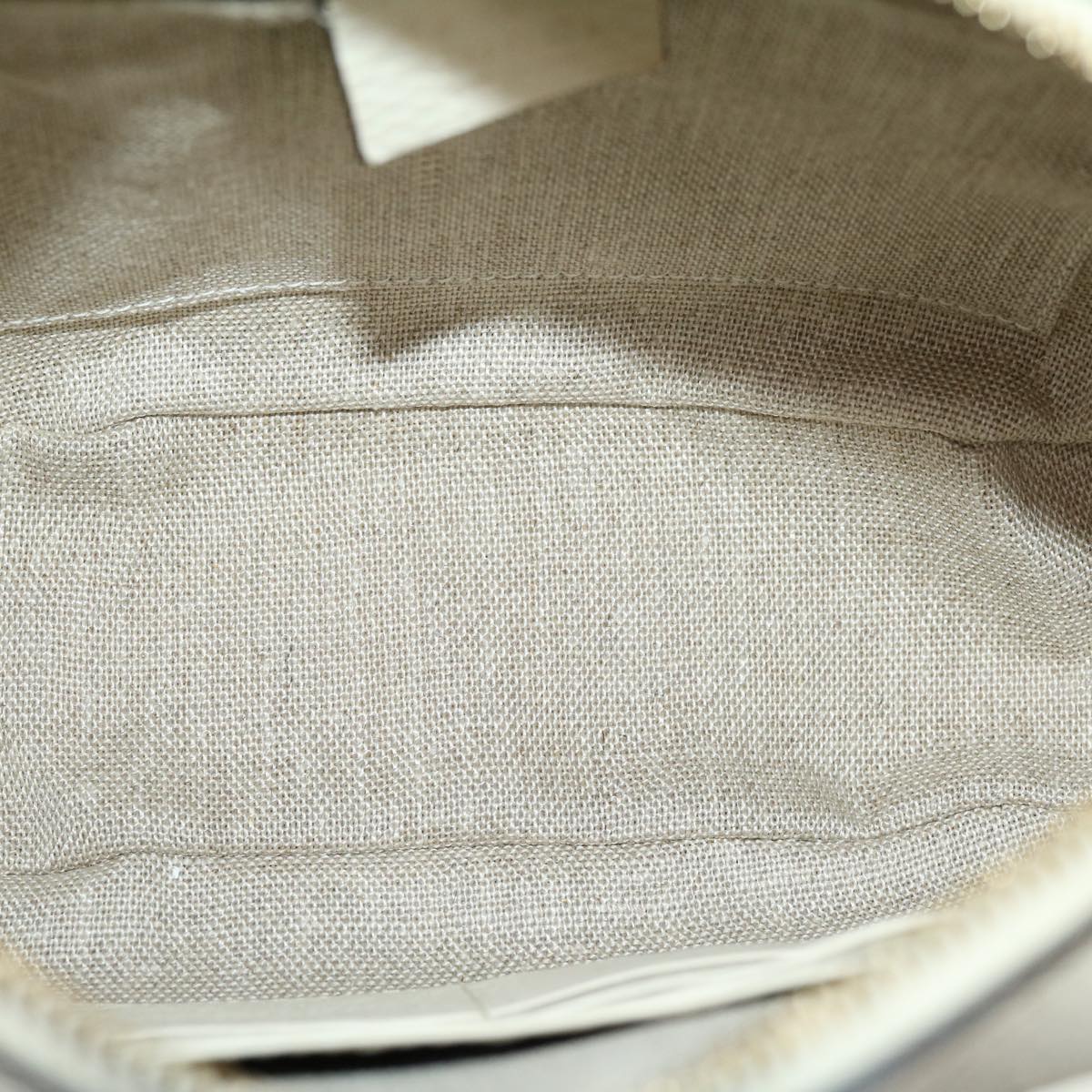 GUCCI GG Canvas Shoulder Bag Beige White lt557A