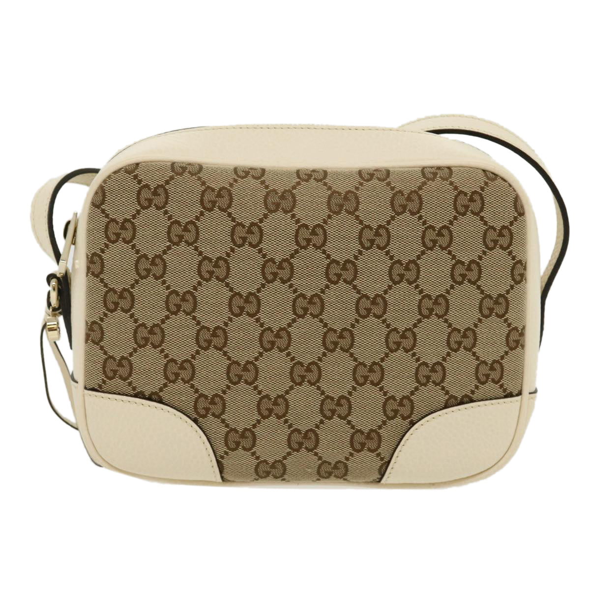 GUCCI GG Canvas Shoulder Bag Beige White lt557A