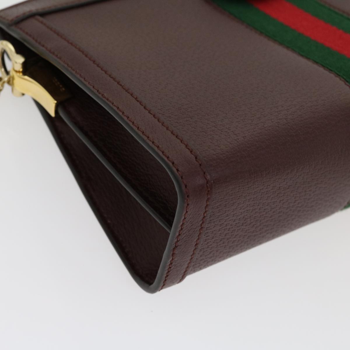 GUCCI Marmont WebSherry Line Shoulder Bag Leather Red 503877493075 lt580