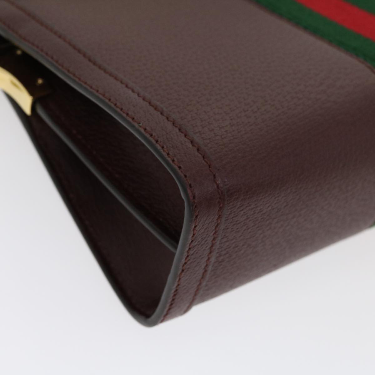 GUCCI Marmont WebSherry Line Shoulder Bag Leather Red 503877493075 lt580