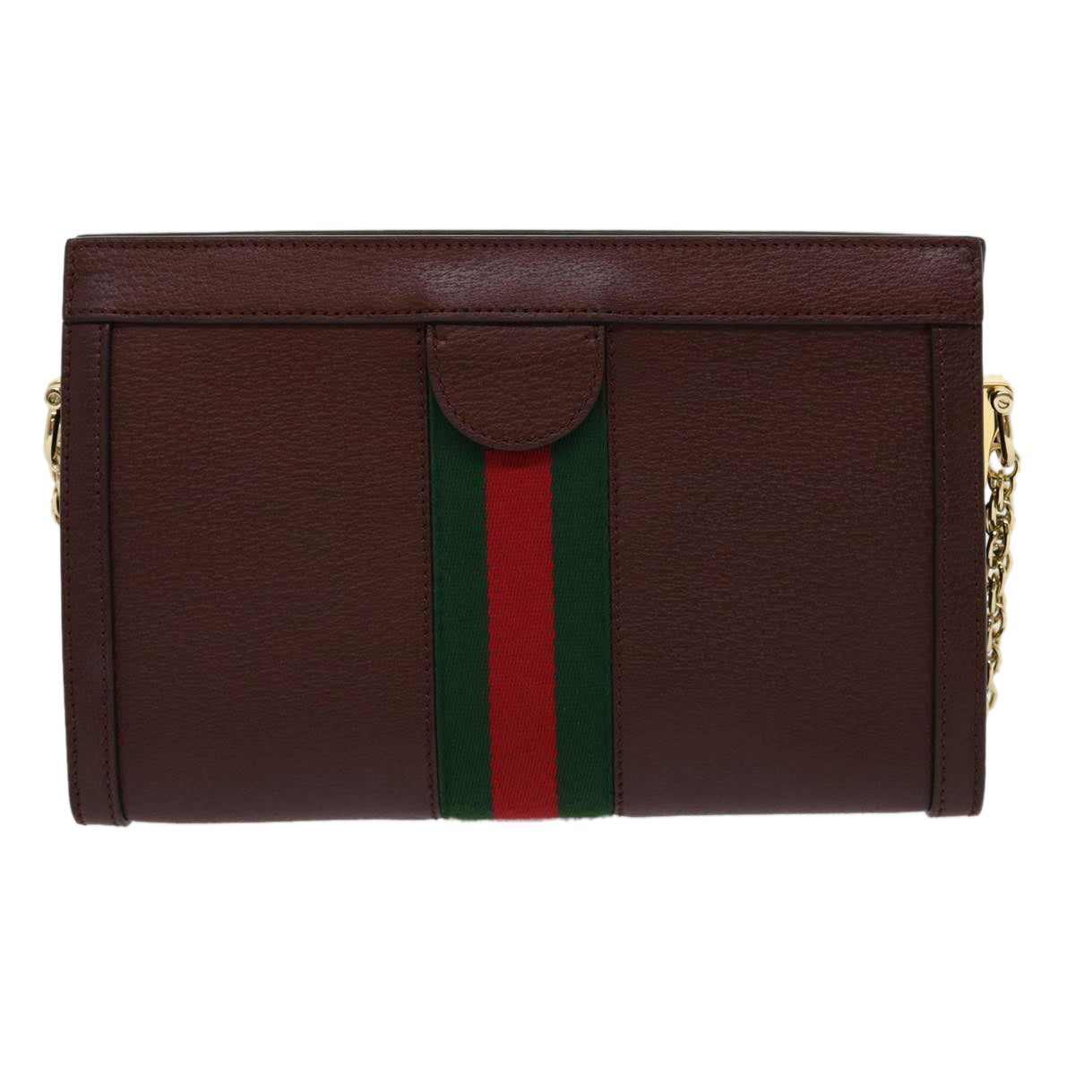 GUCCI Marmont WebSherry Line Shoulder Bag Leather Red 503877493075 lt580