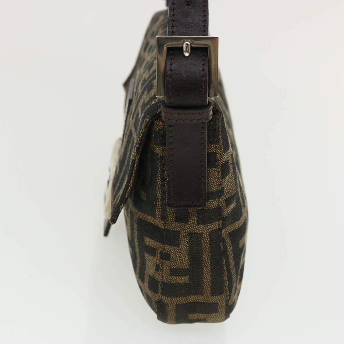 FENDI Zucca Canvas Mamma Baguette Shoulder Bag Brown lt691