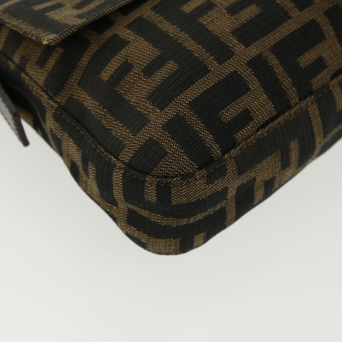 FENDI Zucca Canvas Mamma Baguette Shoulder Bag Brown lt693