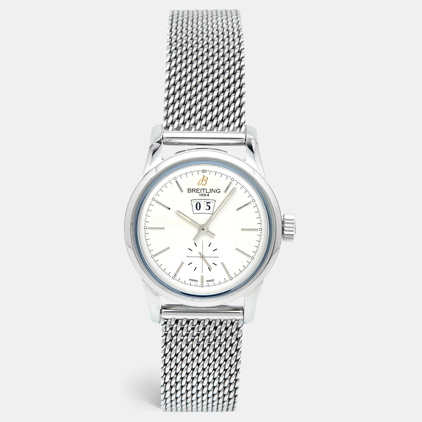 BREITLING Silver Stainless Steel Transocean A1631012/G781 Men's Wristwatch 38 mm