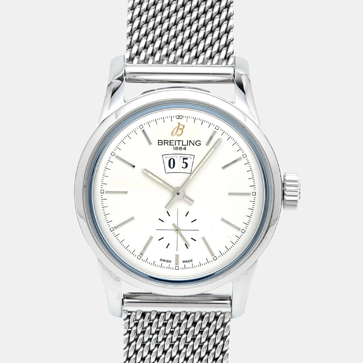 BREITLING Silver Stainless Steel Transocean A1631012/G781 Men's Wristwatch 38 mm