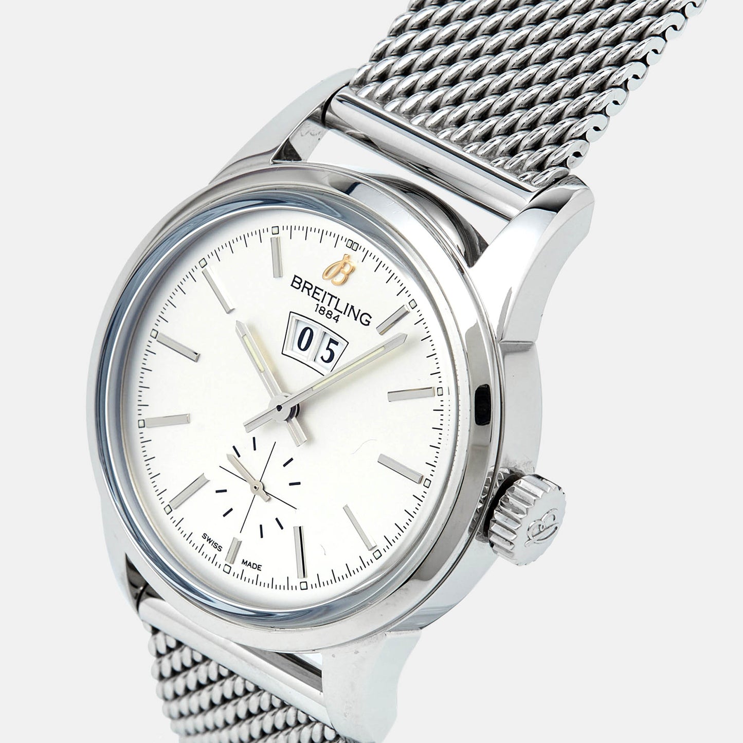 BREITLING Silver Stainless Steel Transocean A1631012/G781 Men's Wristwatch 38 mm