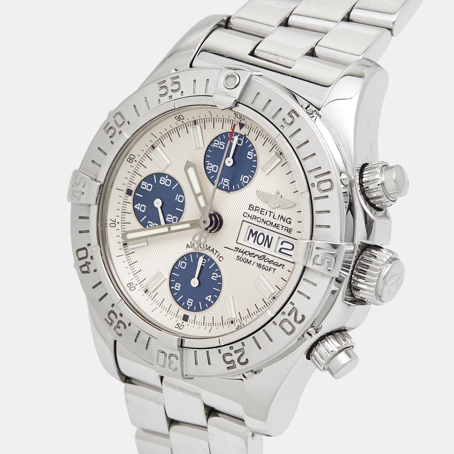 BREITLING Silver Stainless Steel SuperOcean A13340 Men's Wristwatch 42 mm