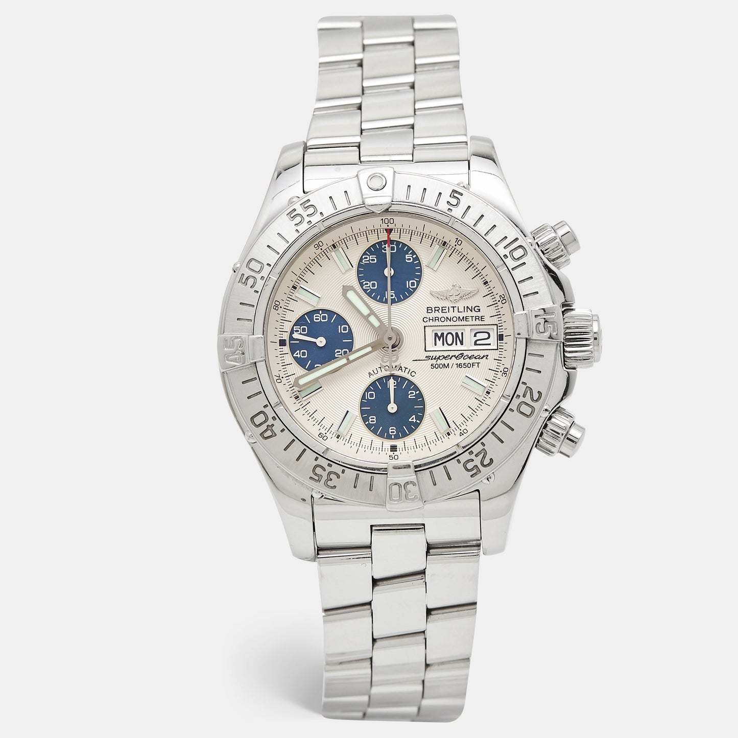 BREITLING Silver Stainless Steel SuperOcean A13340 Men's Wristwatch 42 mm