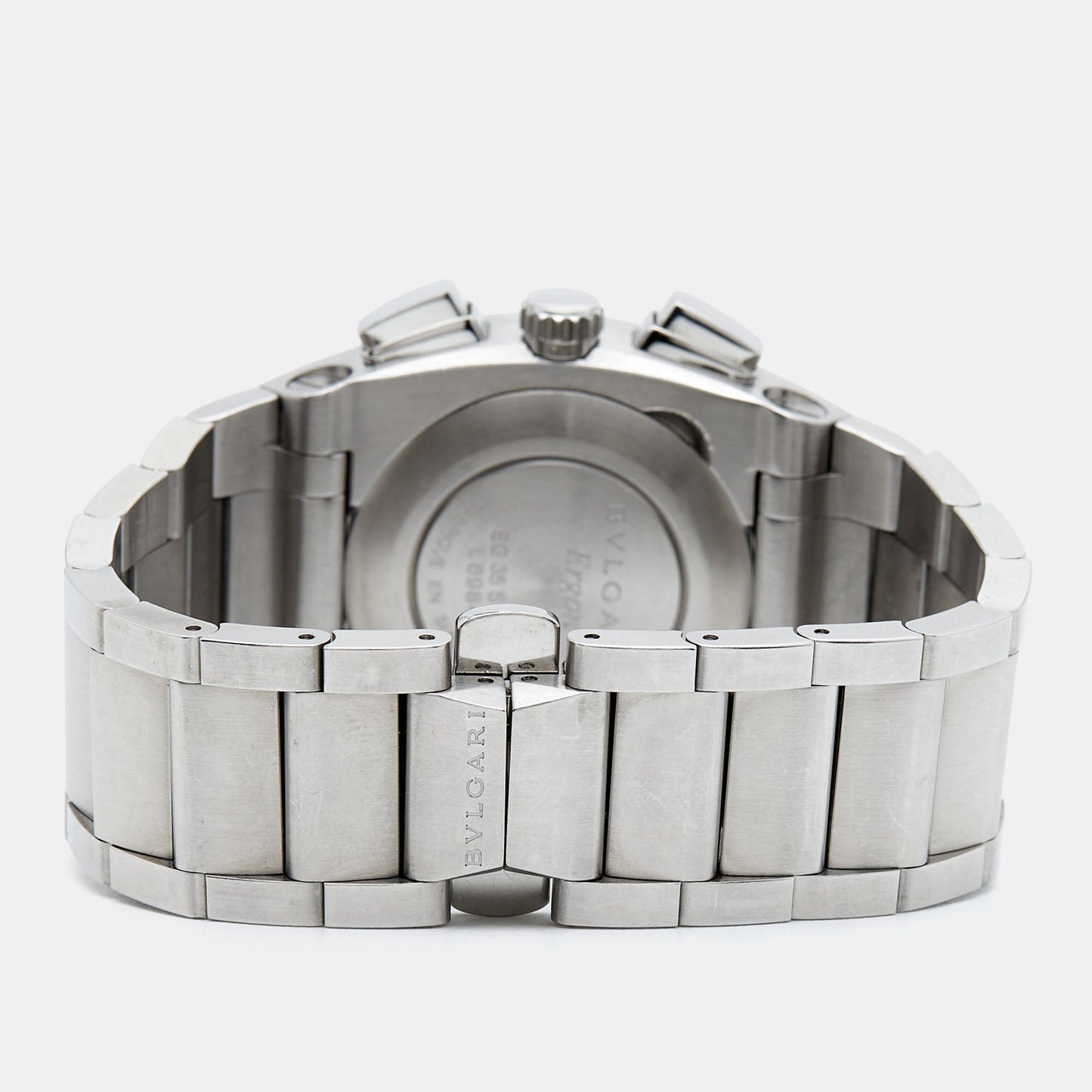 BVLGARI Silver Stainless Steel Ergon EG 35 S CH Men's Wristwatch 35 mm