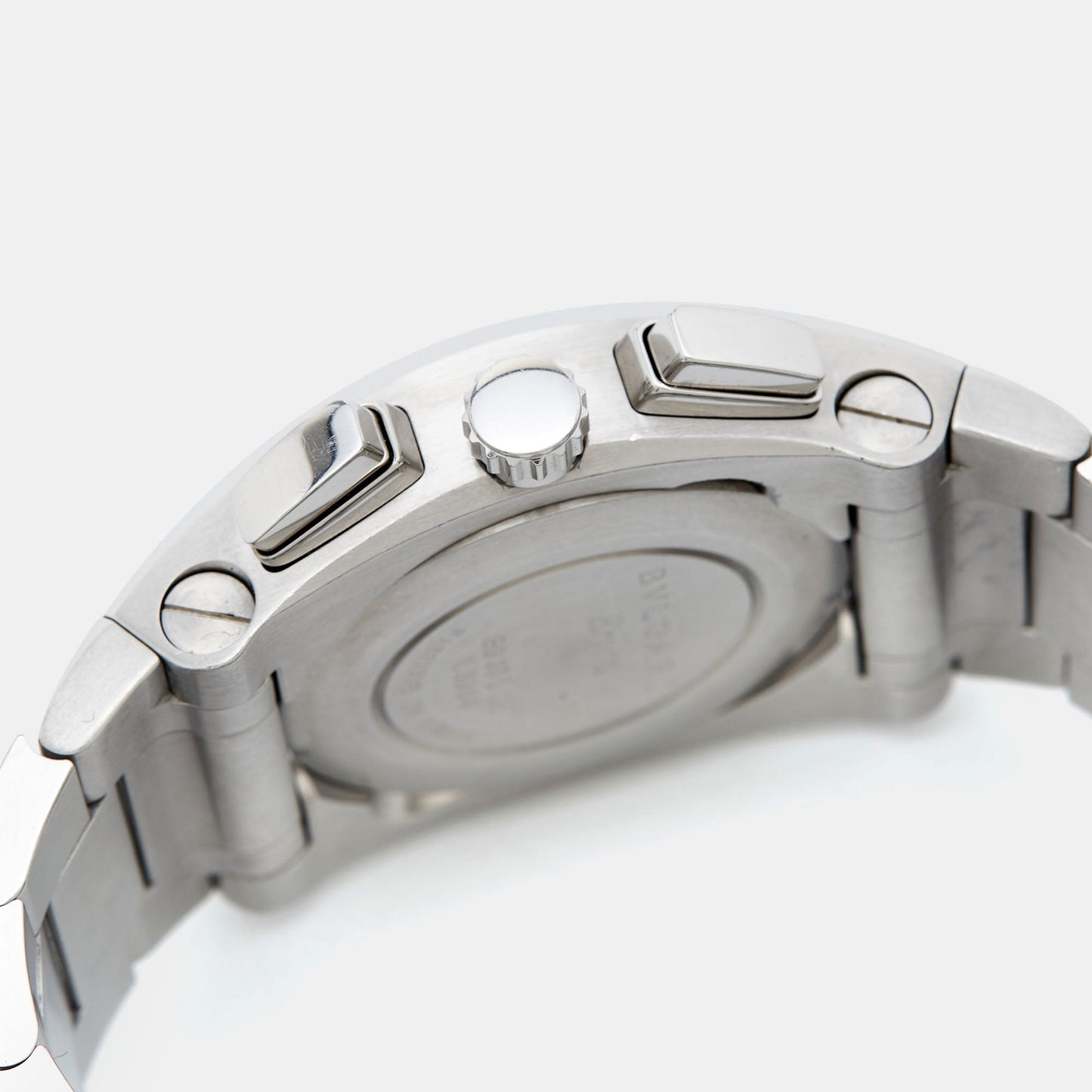 BVLGARI Silver Stainless Steel Ergon EG 35 S CH Men's Wristwatch 35 mm