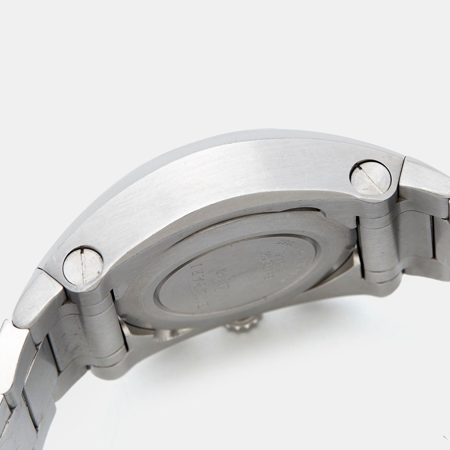 BVLGARI Silver Stainless Steel Ergon EG 35 S CH Men's Wristwatch 35 mm