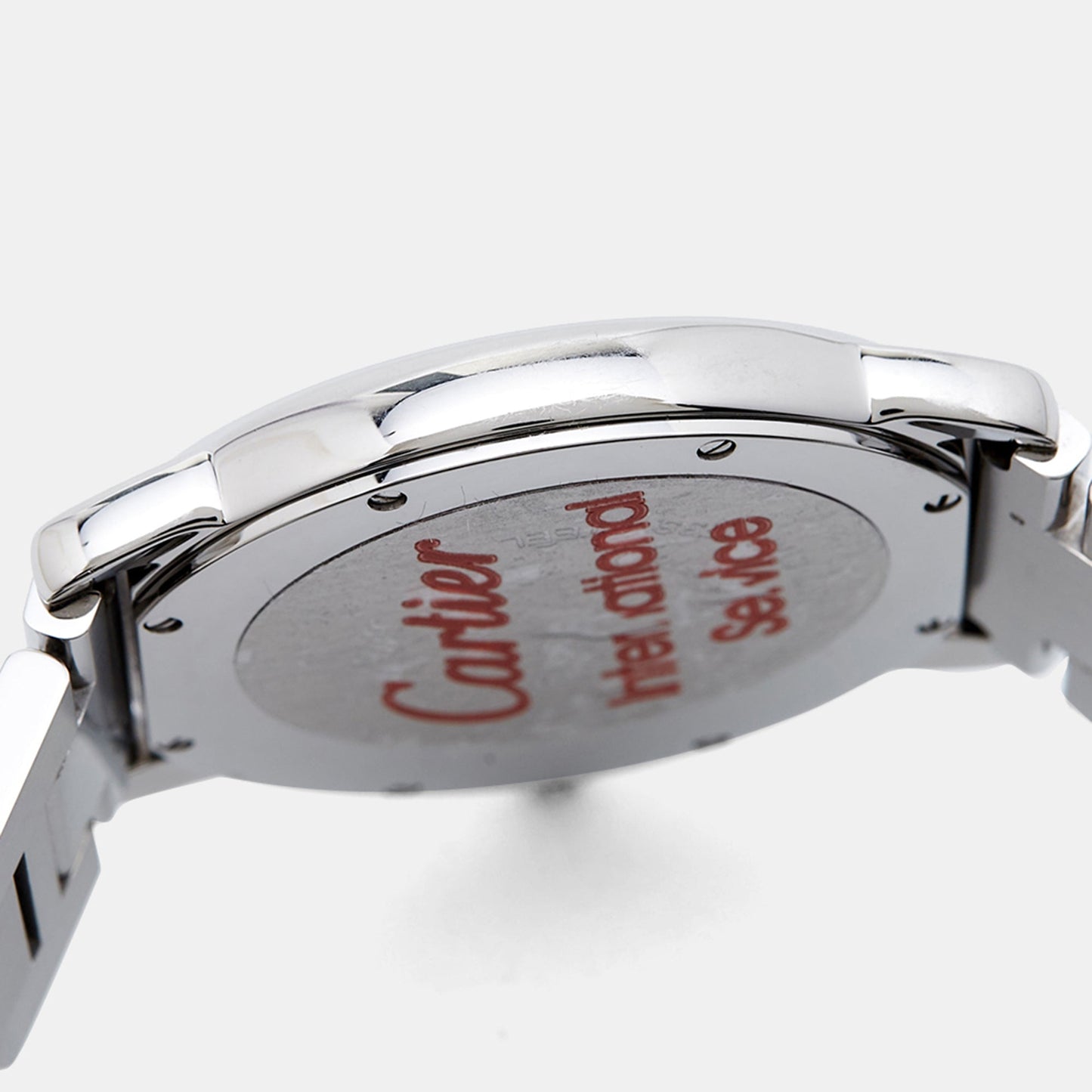 CARTIER Silver Stainless Steel Ronde Solo 3603 Men's Wristwatch 36 mm