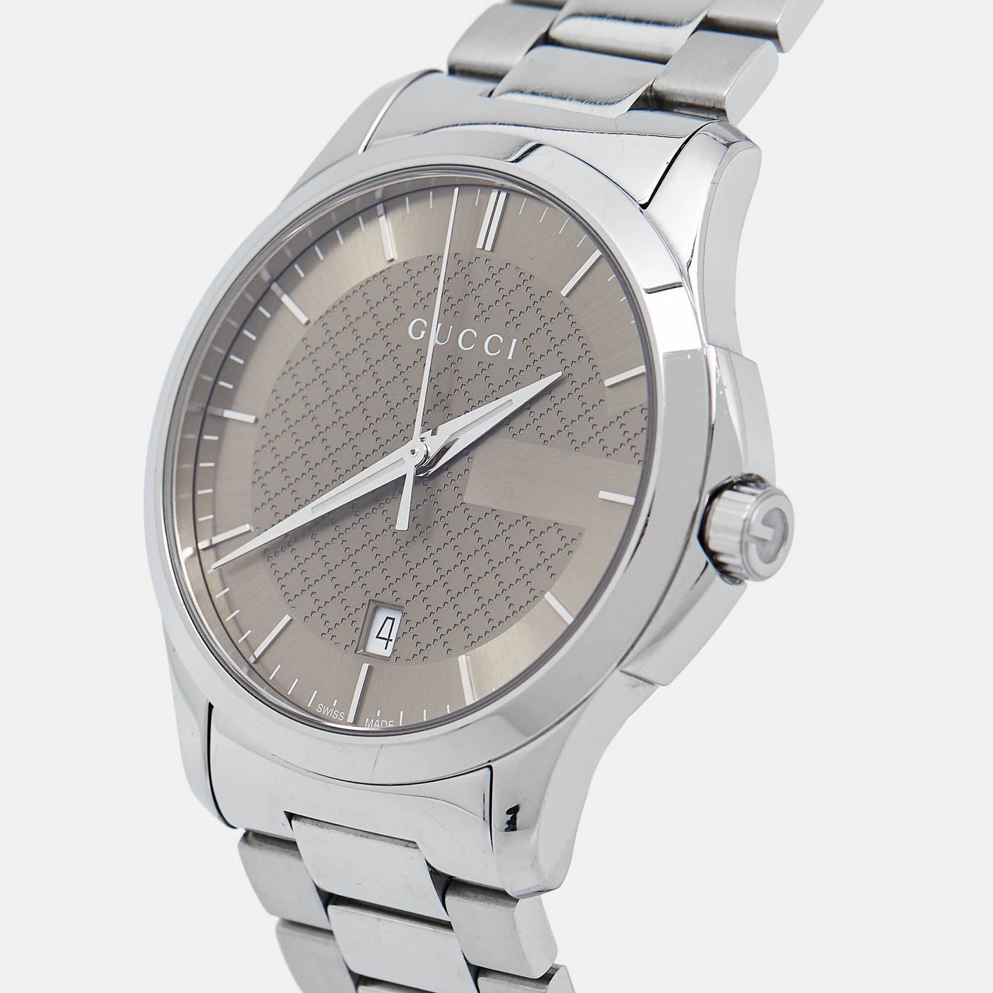 GUCCI Brown Stainless Steel G-Timeless YA126445 Men's Wristwatch 38 mm