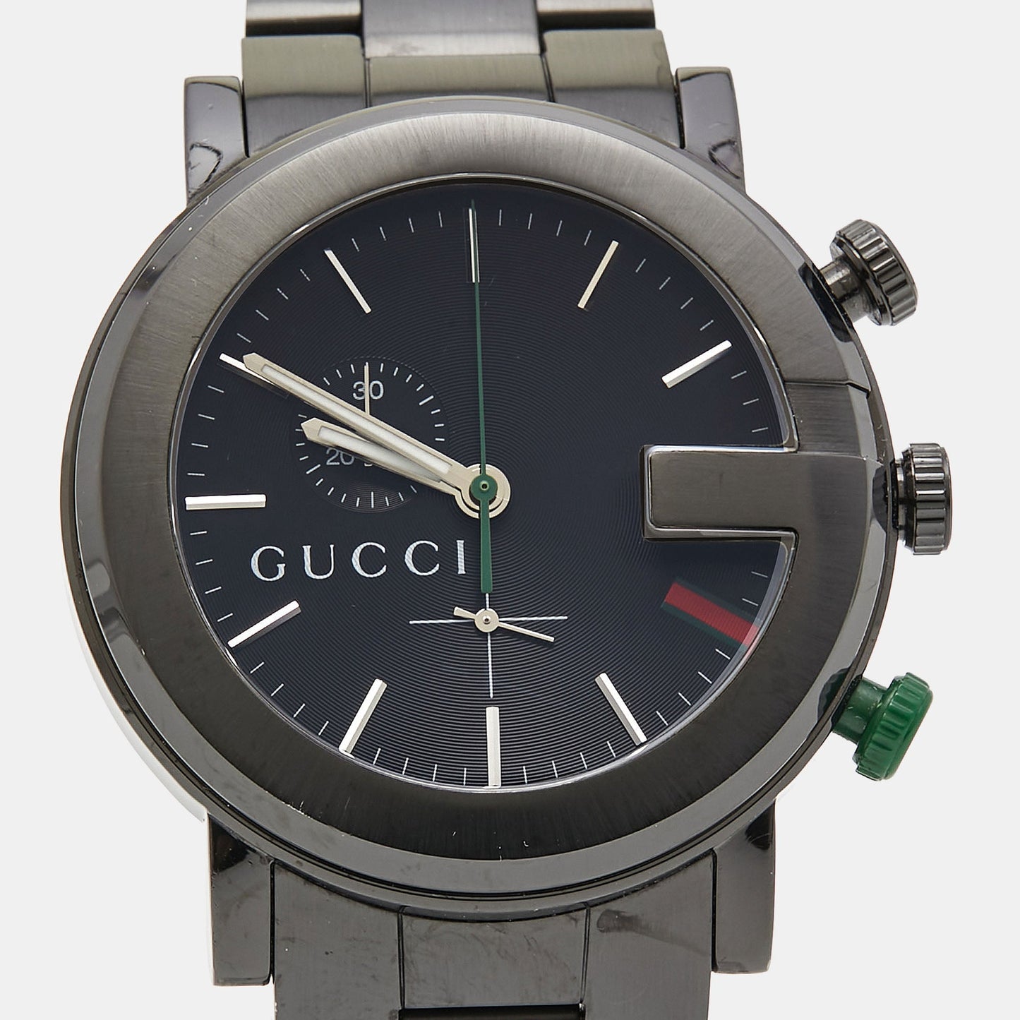 GUCCI Black PVD Coated Stainless Steel G-Chrono YA101331 Men's Wristwatch 44 mm