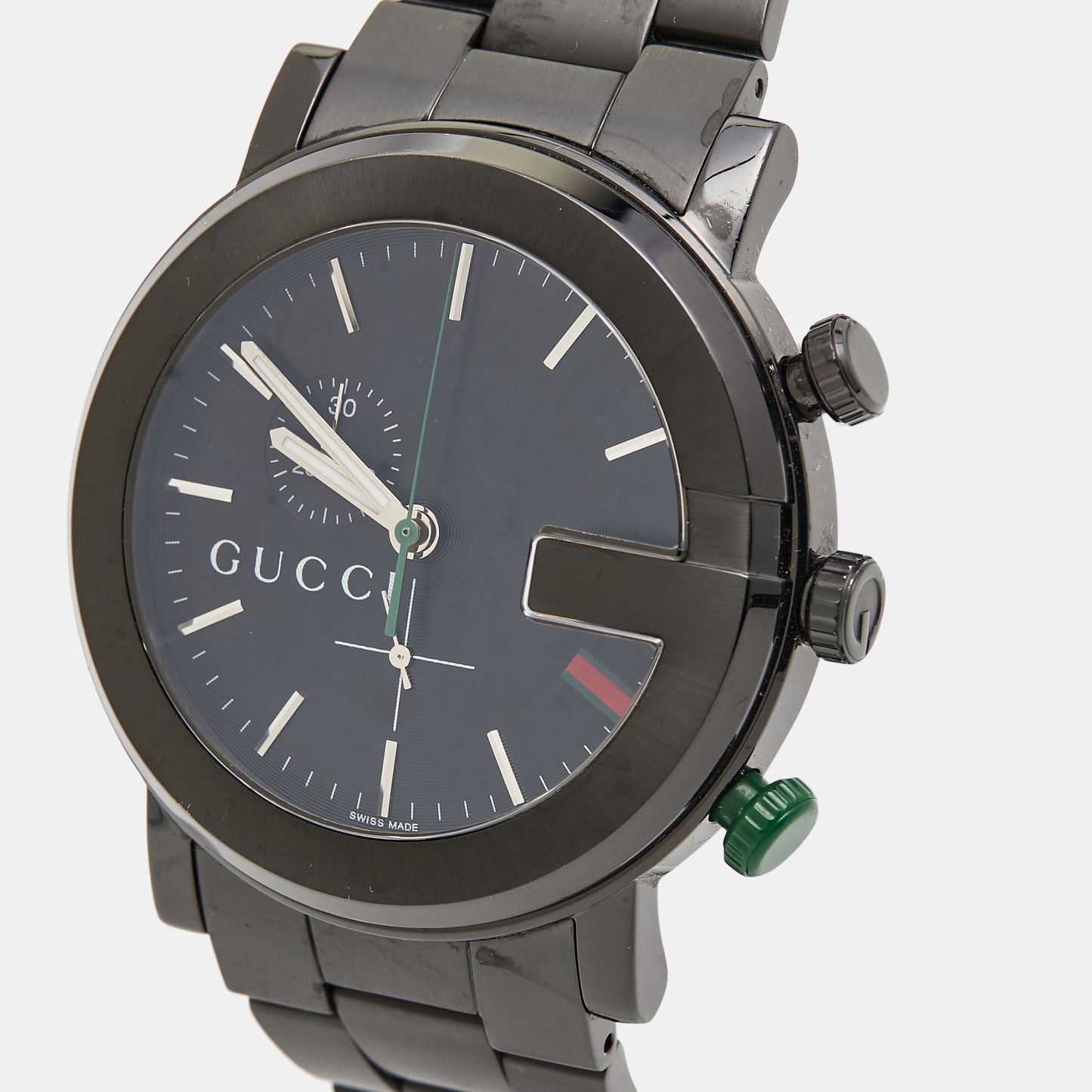 GUCCI Black PVD Coated Stainless Steel G-Chrono YA101331 Men's Wristwatch 44 mm