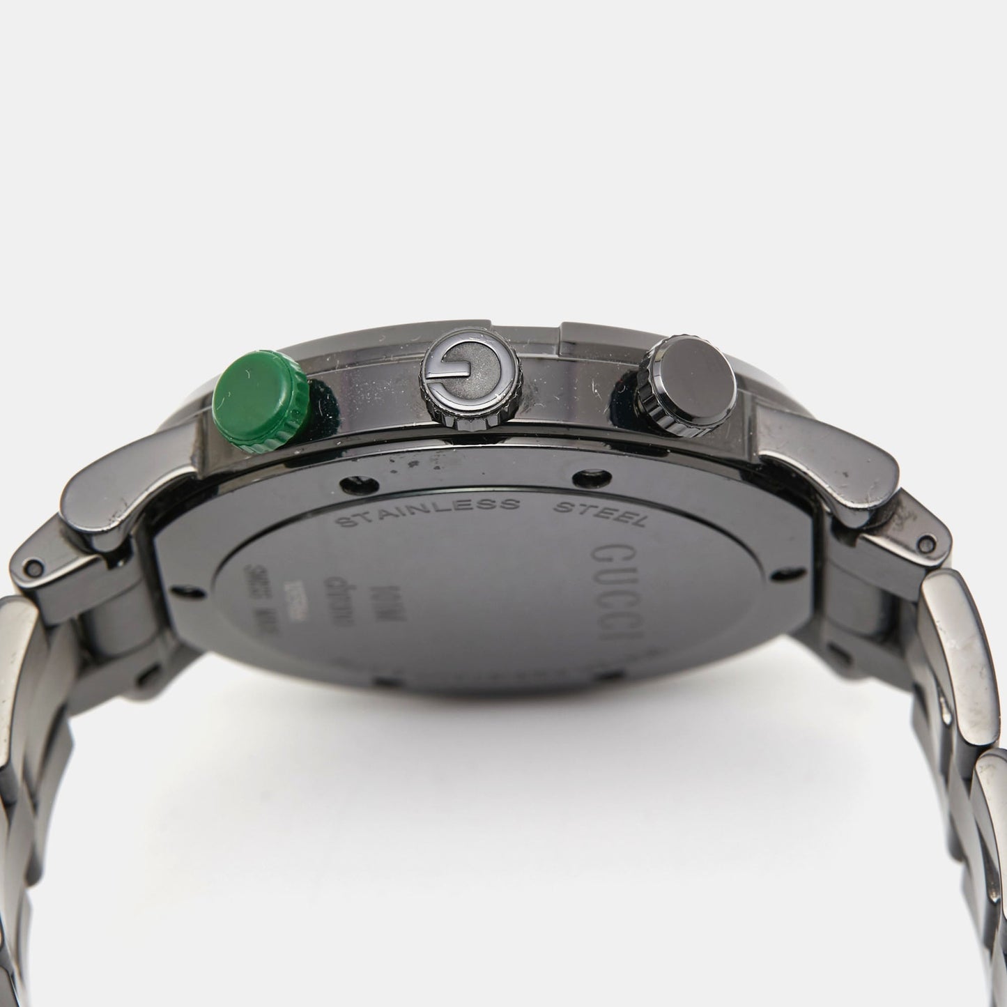 GUCCI Black PVD Coated Stainless Steel G-Chrono YA101331 Men's Wristwatch 44 mm