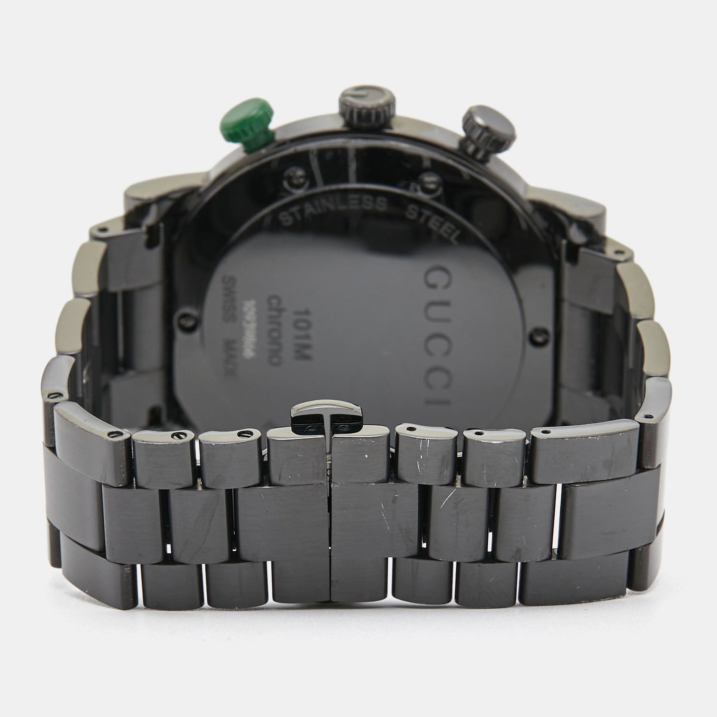 GUCCI Black PVD Coated Stainless Steel G-Chrono YA101331 Men's Wristwatch 44 mm
