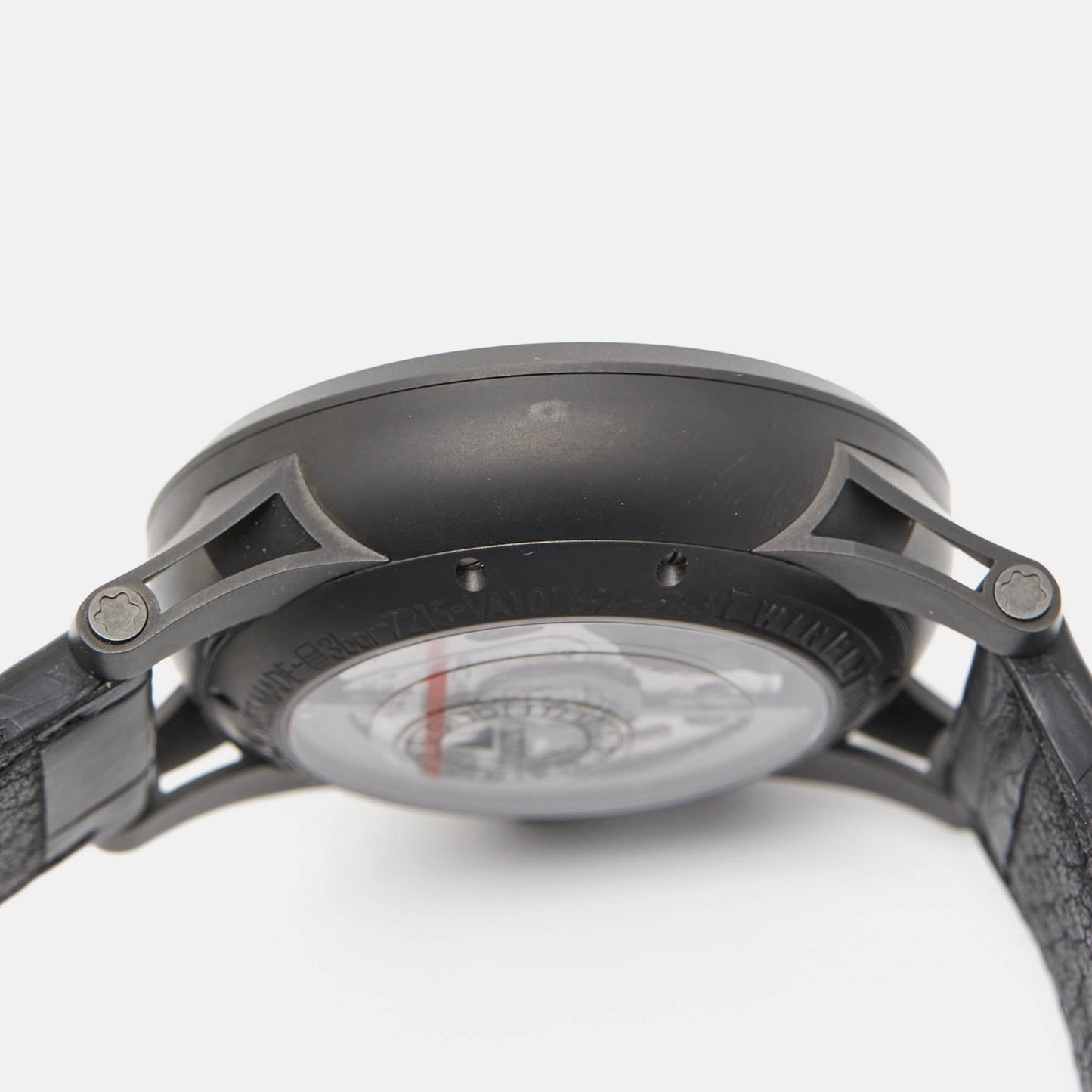 MONTBLANC Black PVD Coated Titanium Leather Timewalker Twinfly 106507 Limited Edition Men's Wristwatch 43 mm