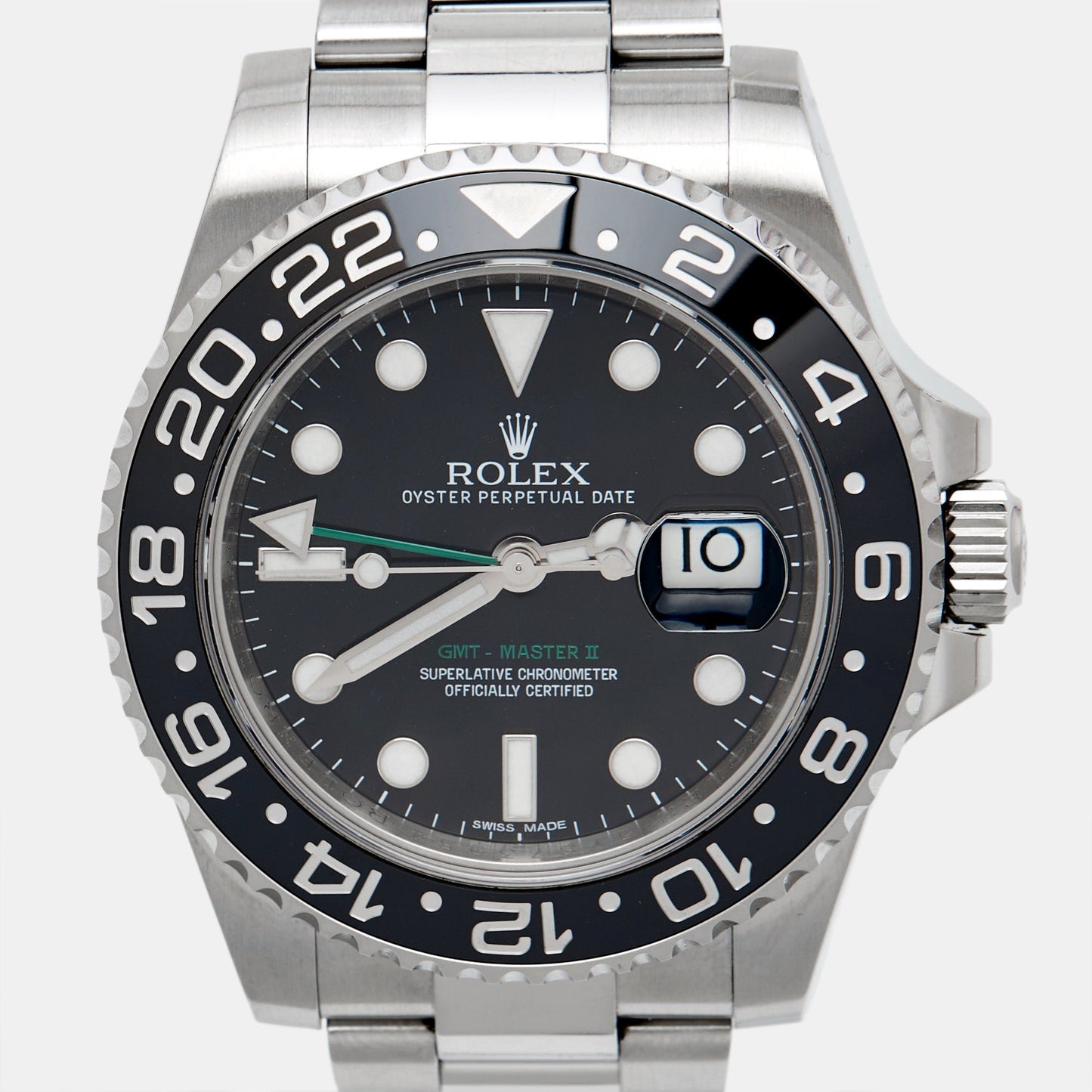 ROLEX Black Cerachrom Oystersteel GMT-Master II 116710LN Men's Wristwatch 40 mm