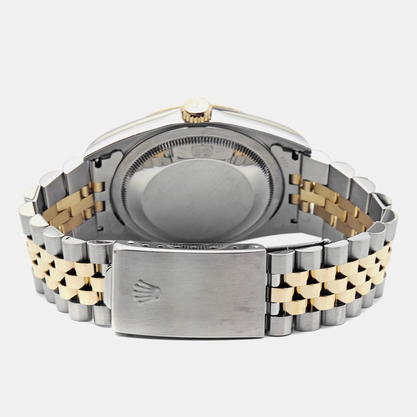ROLEX Champagne 18k Yellow Gold Stainless Steel Datejust 16233 Men's Wristwatch 36 mm
