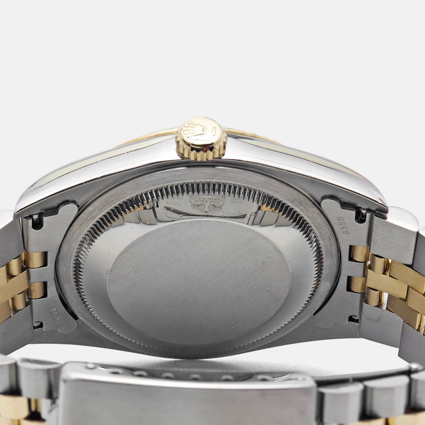 ROLEX Champagne 18k Yellow Gold Stainless Steel Datejust 16233 Men's Wristwatch 36 mm