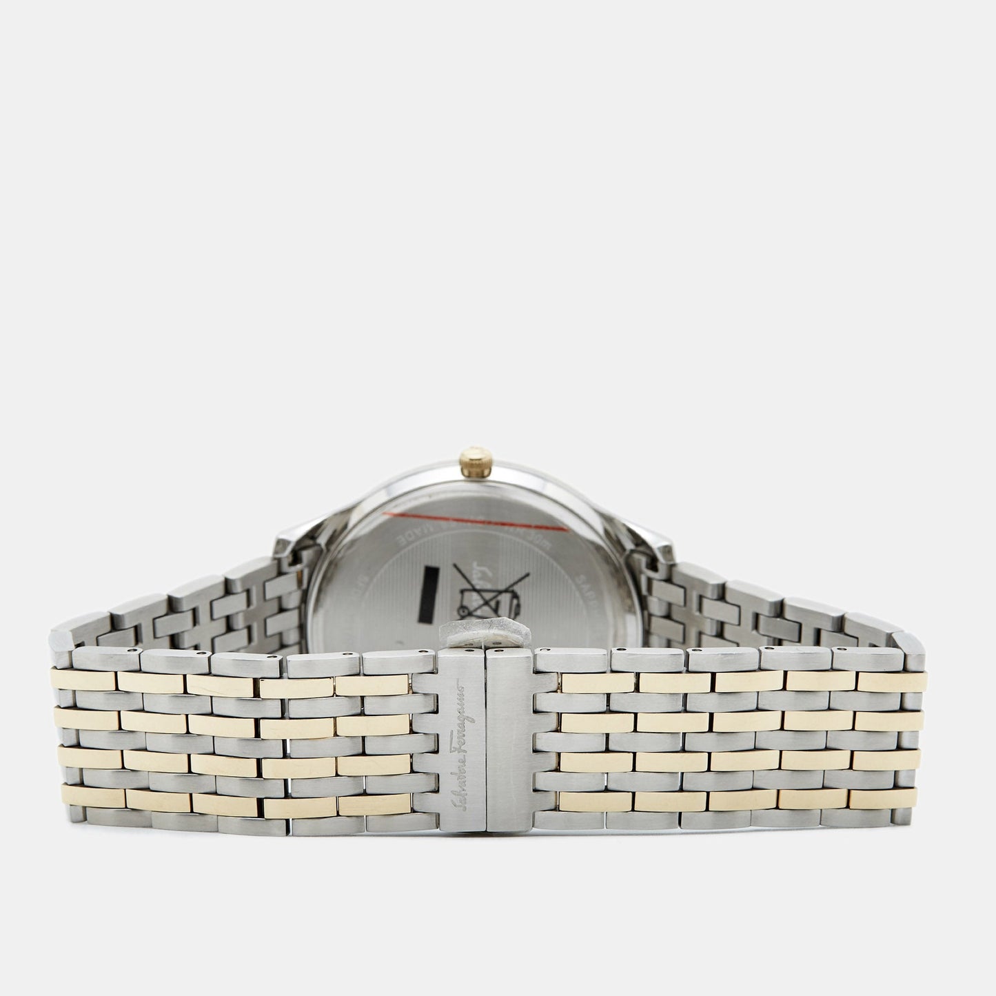 SALVATORE FERRAGAMO Silver Two-Tone Stainless Steel Slim SFDE00418 Men's Wristwatch 40 mm