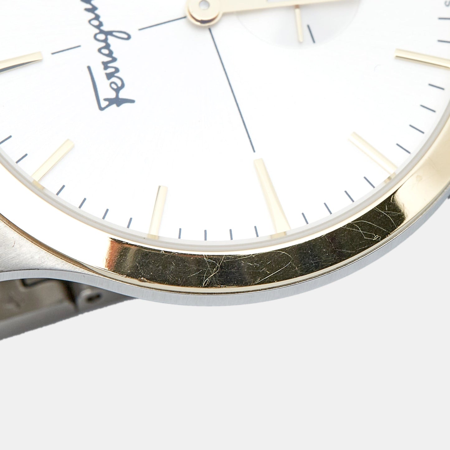 SALVATORE FERRAGAMO Silver Two-Tone Stainless Steel Slim SFDE00418 Men's Wristwatch 40 mm