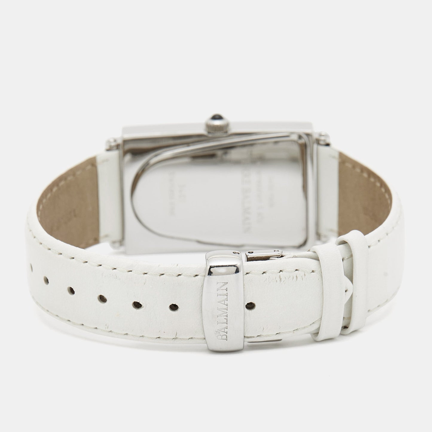 Balmain Silver Stainless Steel Leather Amphora 3401 Women's Wristwatch 25 mm