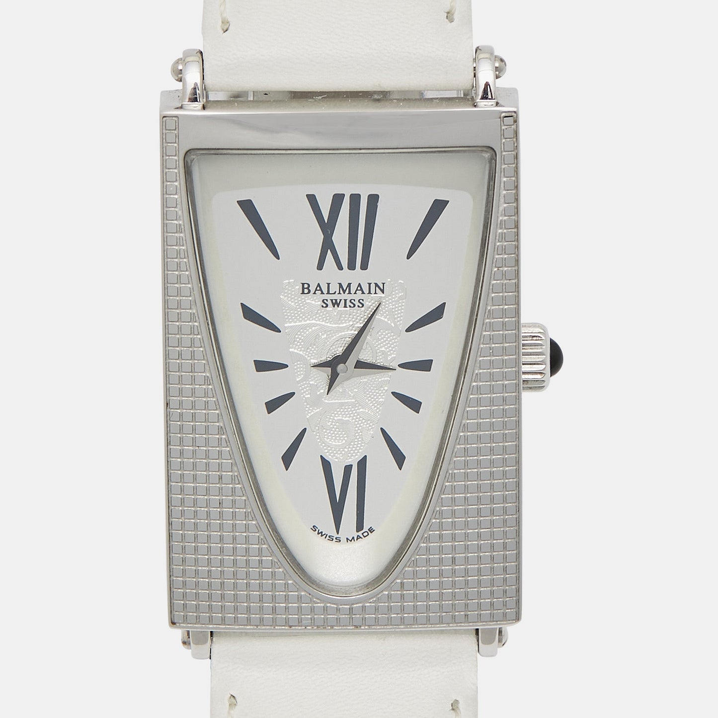 Balmain Silver Stainless Steel Leather Amphora 3401 Women's Wristwatch 25 mm